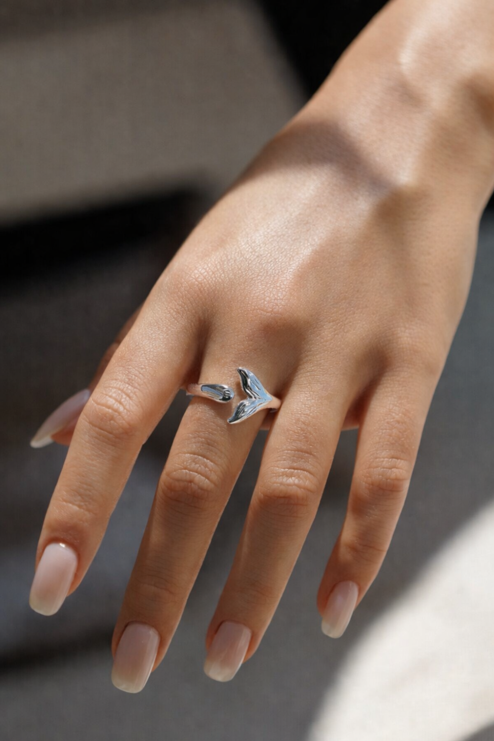 Tidal Majesty Ring silver adjustable wave statement ring product image