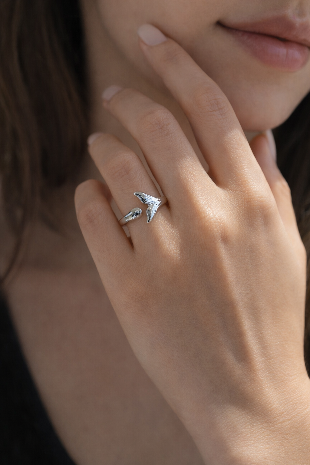 Tidal Majesty Ring silver adjustable wave statement ring product image